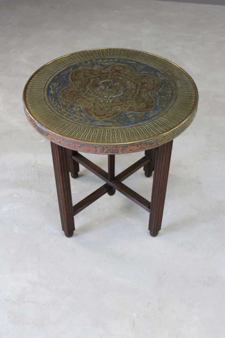 Eastern Round Brass Coffee Table - Kernow Furniture