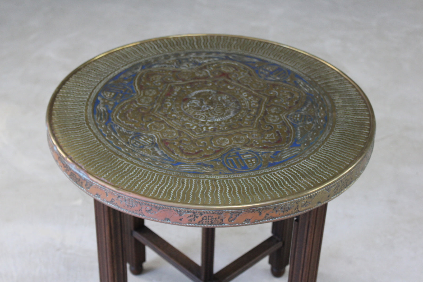 Eastern Round Brass Coffee Table - Kernow Furniture