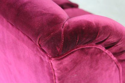 Wing Back Purple Velvet Sofa - Kernow Furniture