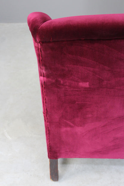 Wing Back Purple Velvet Sofa - Kernow Furniture