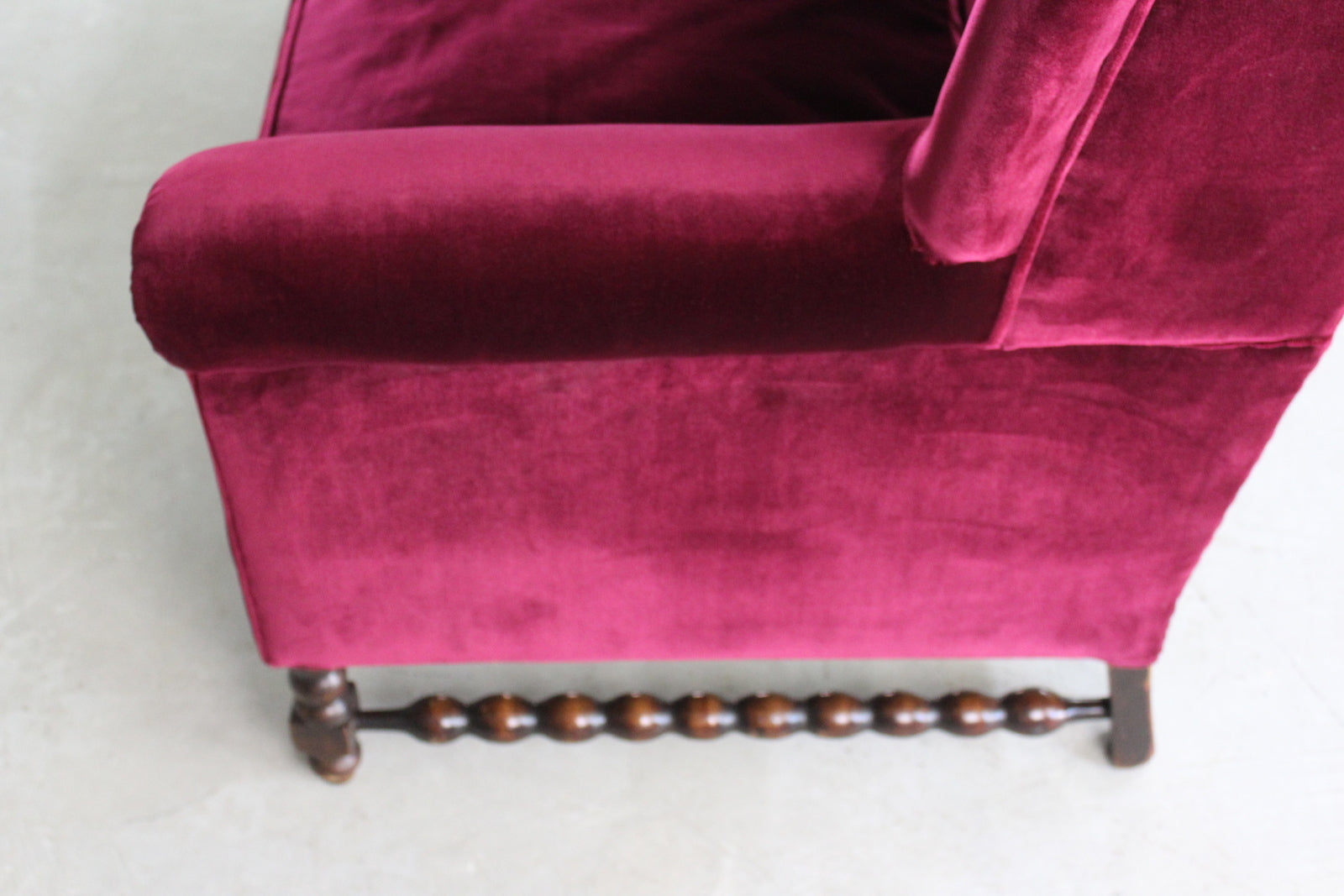 Wing Back Purple Velvet Sofa - Kernow Furniture