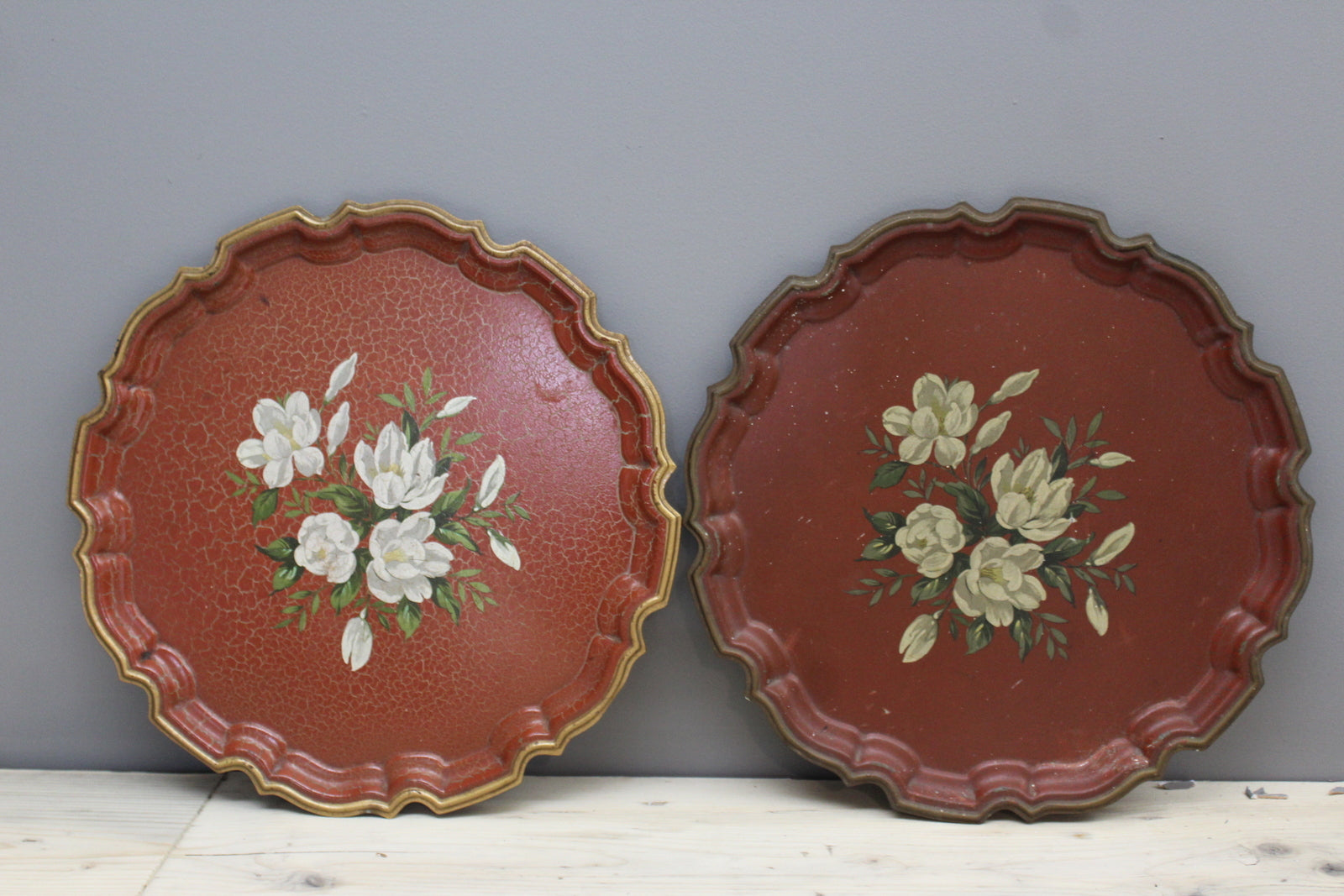 Pair Vintage Metal Trays - Kernow Furniture