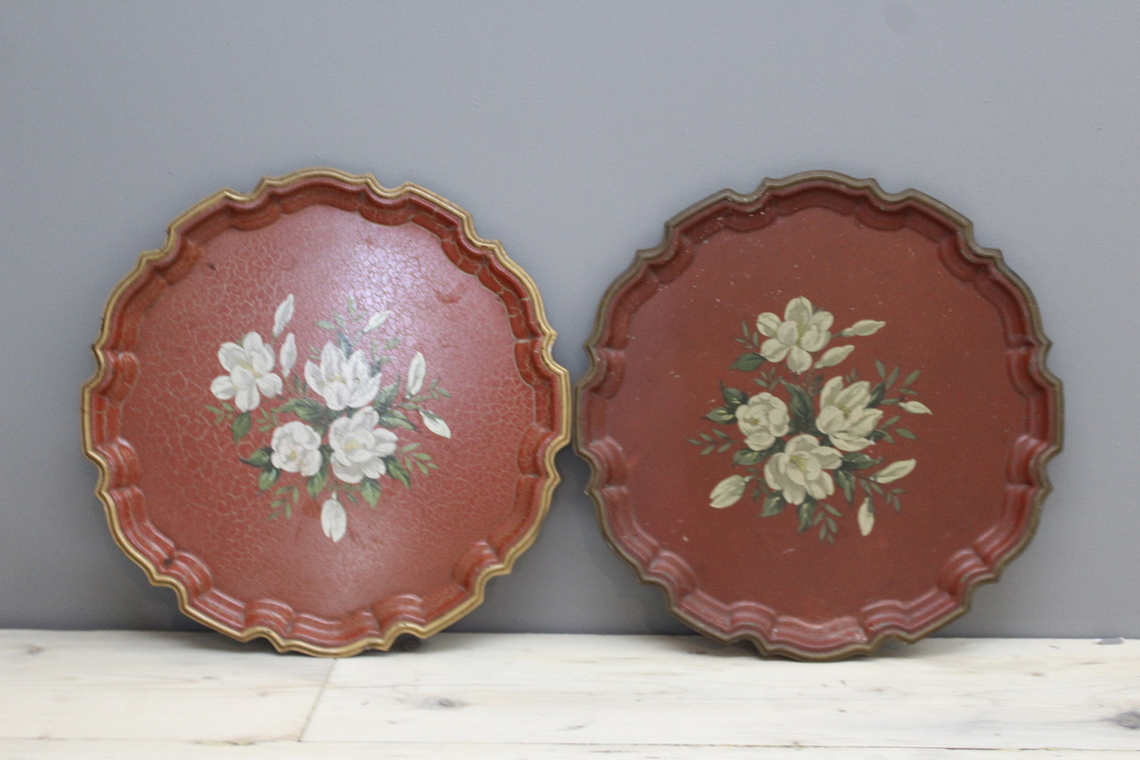 Pair Vintage Metal Trays - Kernow Furniture