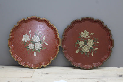 Pair Vintage Metal Trays - Kernow Furniture