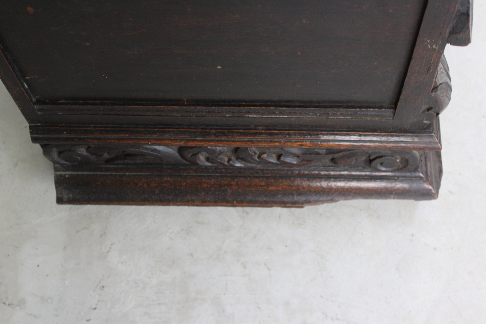 Antique Carved Oak Side Cabinet - Kernow Furniture