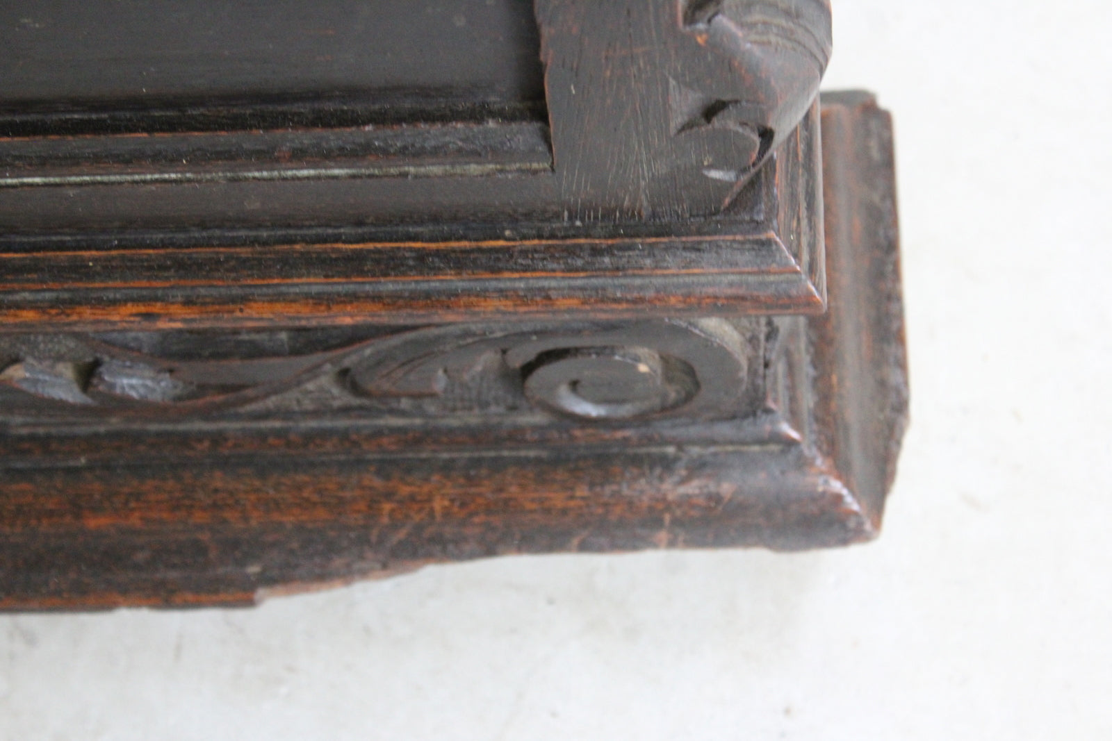 Antique Carved Oak Side Cabinet - Kernow Furniture