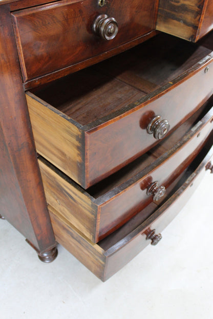 Antique Bow Front Mahogany Chest of Drawers - Kernow Furniture