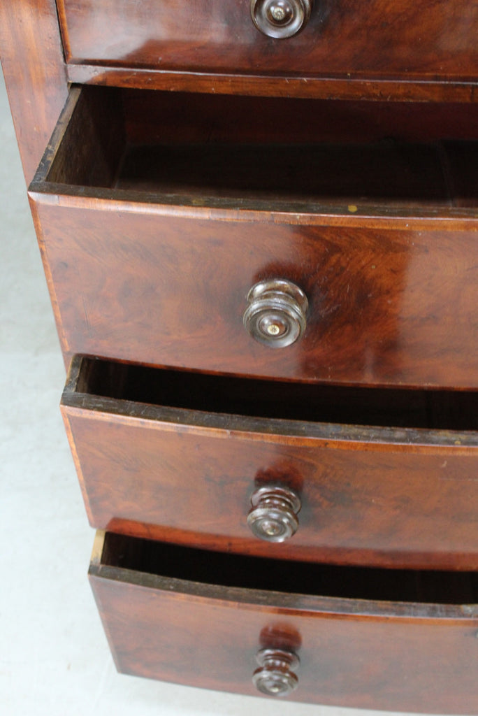Antique Bow Front Mahogany Chest of Drawers - Kernow Furniture