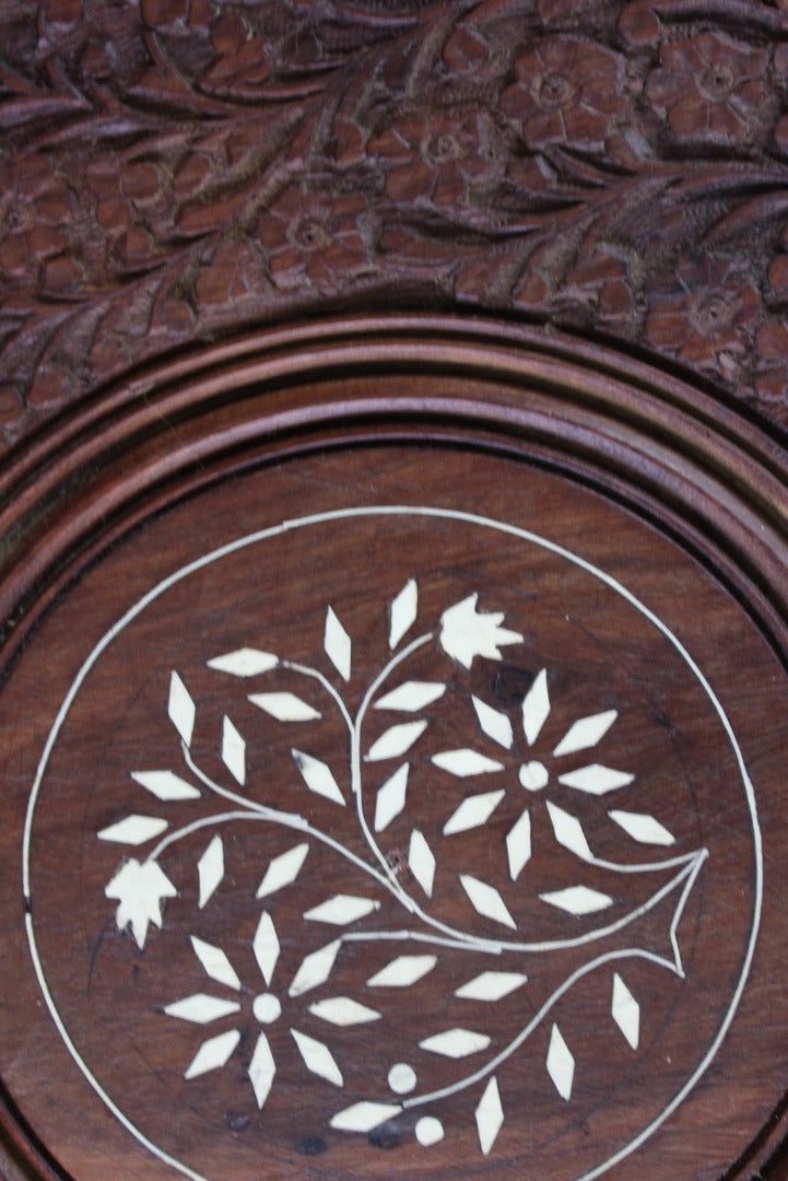 Eastern Carved Teak Side Table - Kernow Furniture