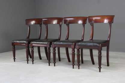 4 Antique Mahogany Dining Chairs - Kernow Furniture