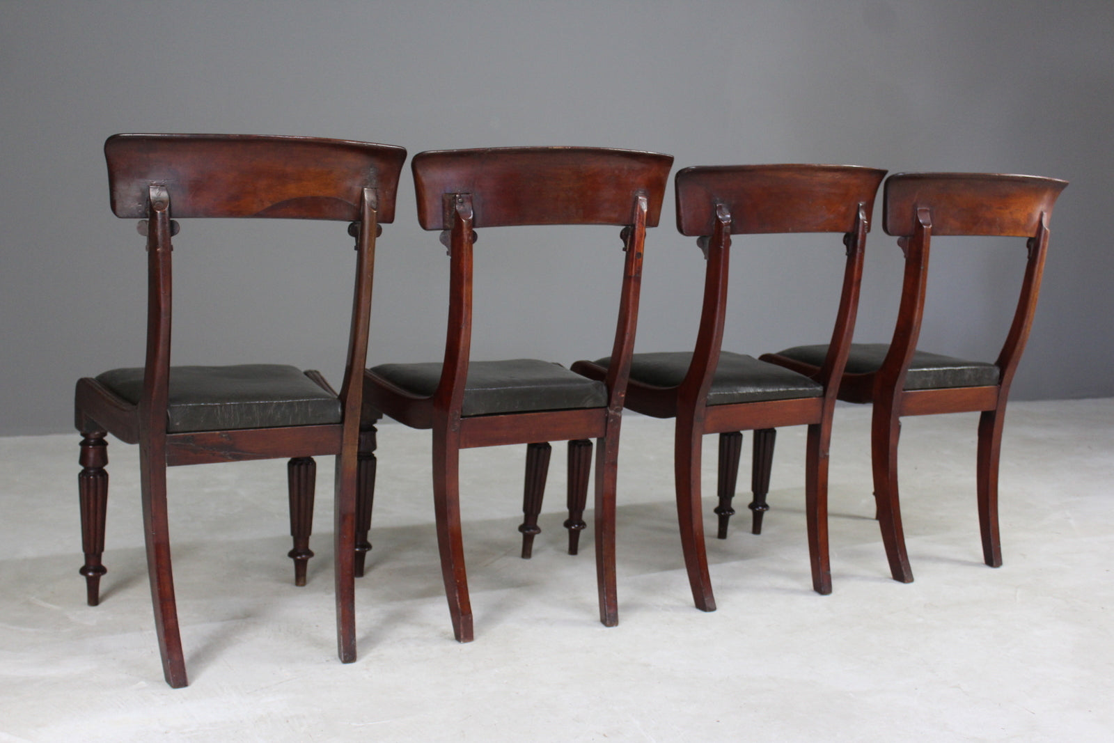 4 Antique Mahogany Dining Chairs - Kernow Furniture