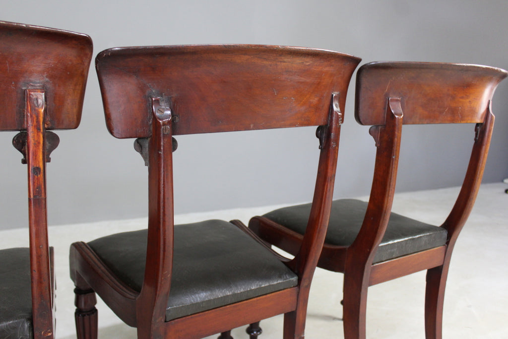 4 Antique Mahogany Dining Chairs - Kernow Furniture