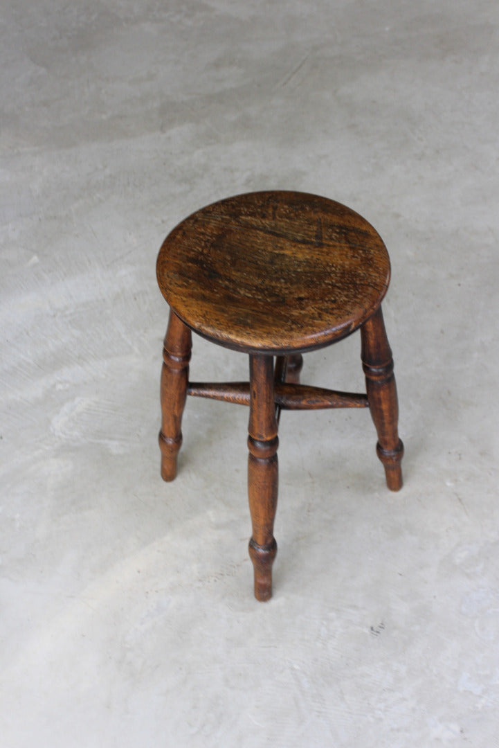 Antique Rustic Short Stool - Kernow Furniture