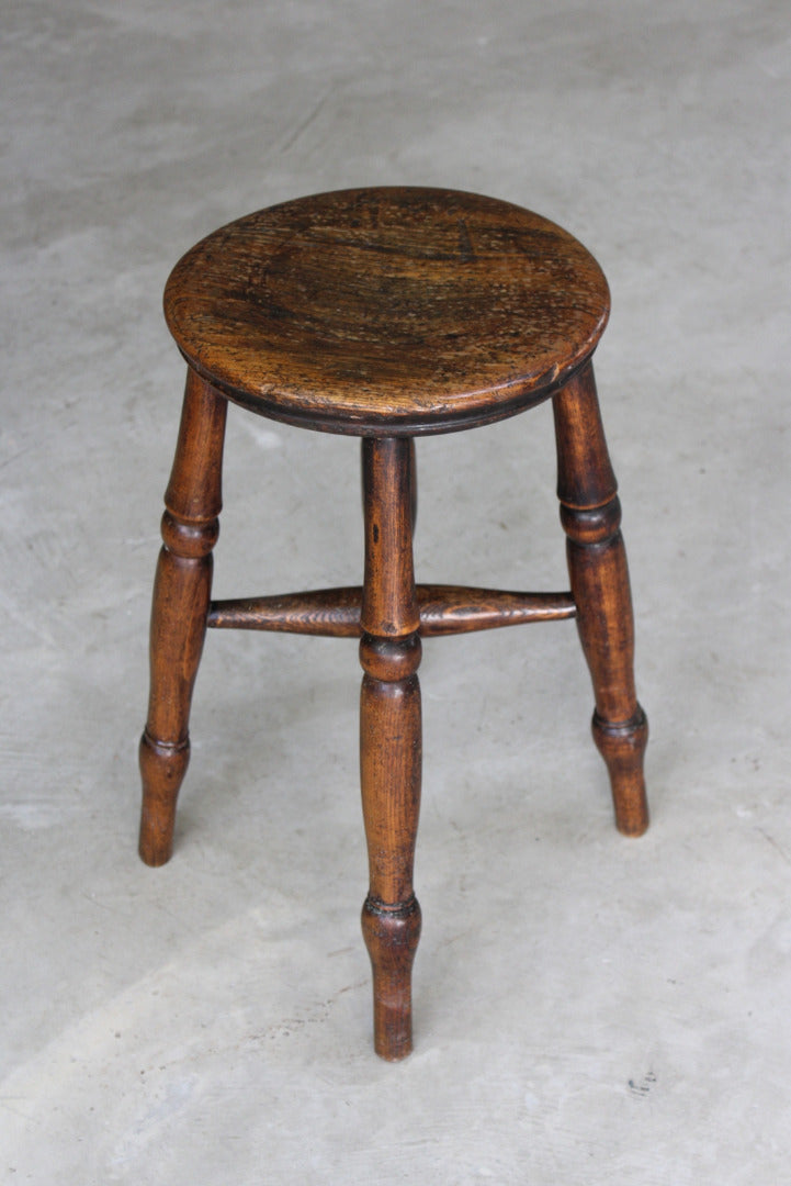 Antique Rustic Short Stool - Kernow Furniture