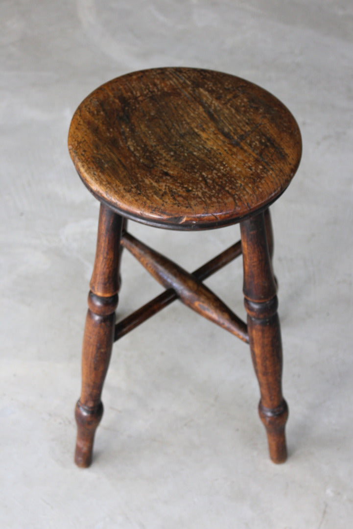 Antique Rustic Short Stool - Kernow Furniture