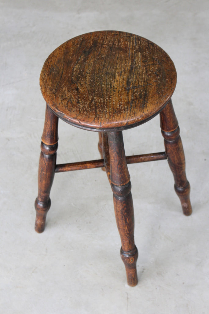 Antique Rustic Short Stool - Kernow Furniture