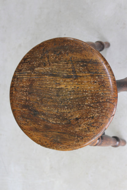 Antique Rustic Short Stool - Kernow Furniture