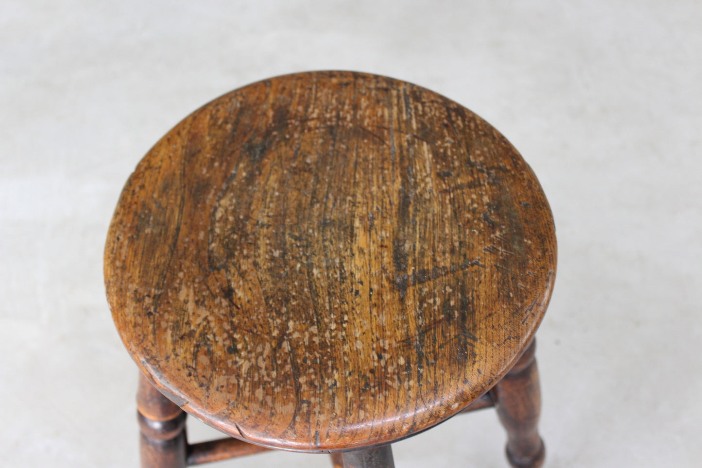 Antique Rustic Short Stool - Kernow Furniture