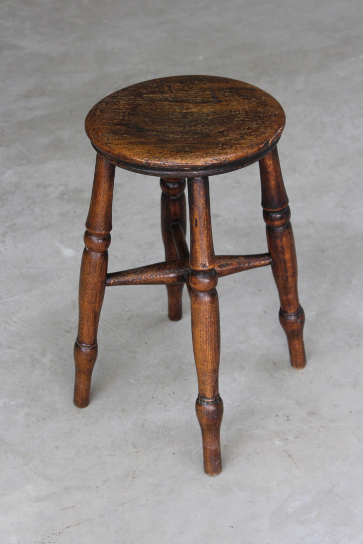 Antique Rustic Short Stool - Kernow Furniture