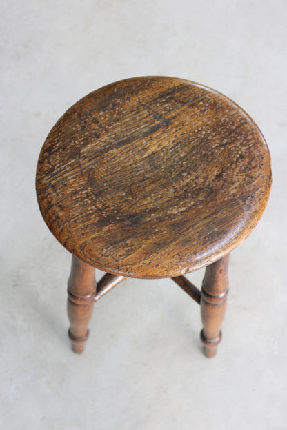 Antique Rustic Short Stool - Kernow Furniture