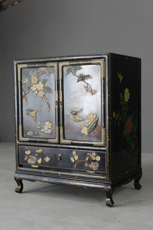 Oriental Black Lacquer Tv Cabinet - Kernow Furniture