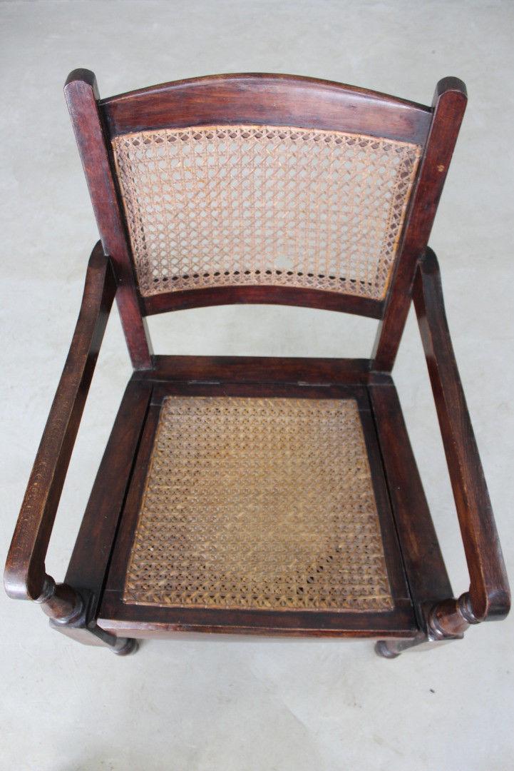 Antique Cane Commode Bedroom Chair - Kernow Furniture