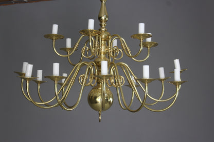 Brass 18 Branch Chandelier - Kernow Furniture