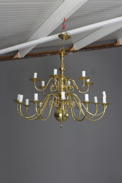 Brass 18 Branch Chandelier - Kernow Furniture