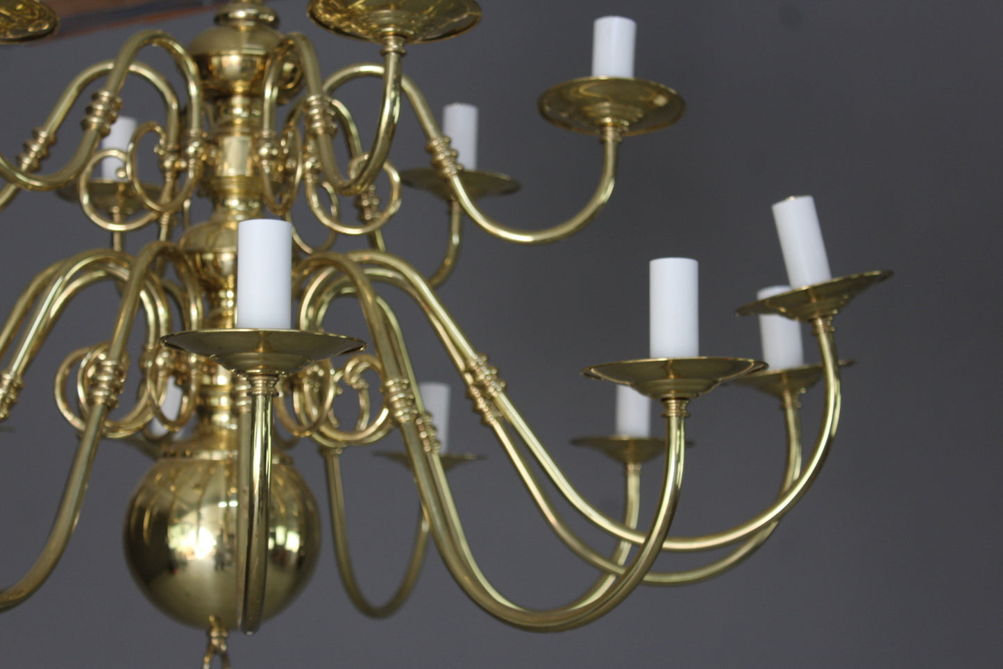 Brass 18 Branch Chandelier - Kernow Furniture