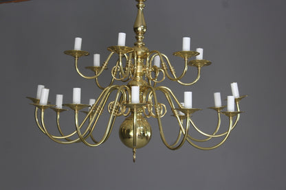 Brass 18 Branch Chandelier - Kernow Furniture