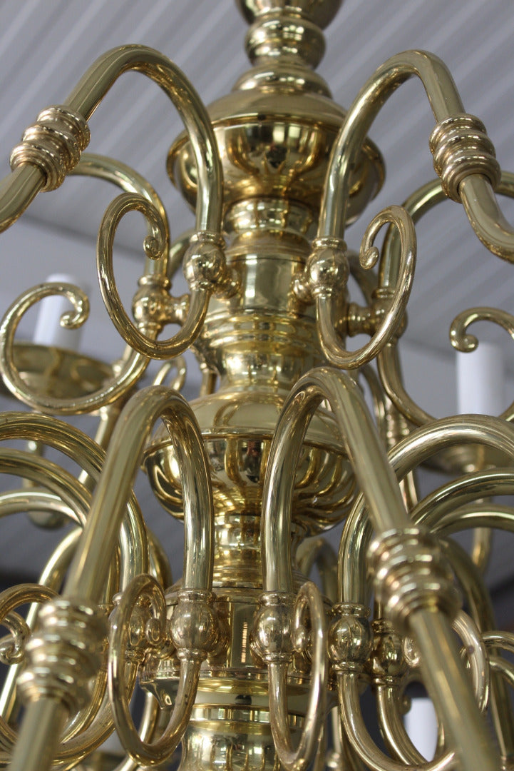 Brass 18 Branch Chandelier - Kernow Furniture