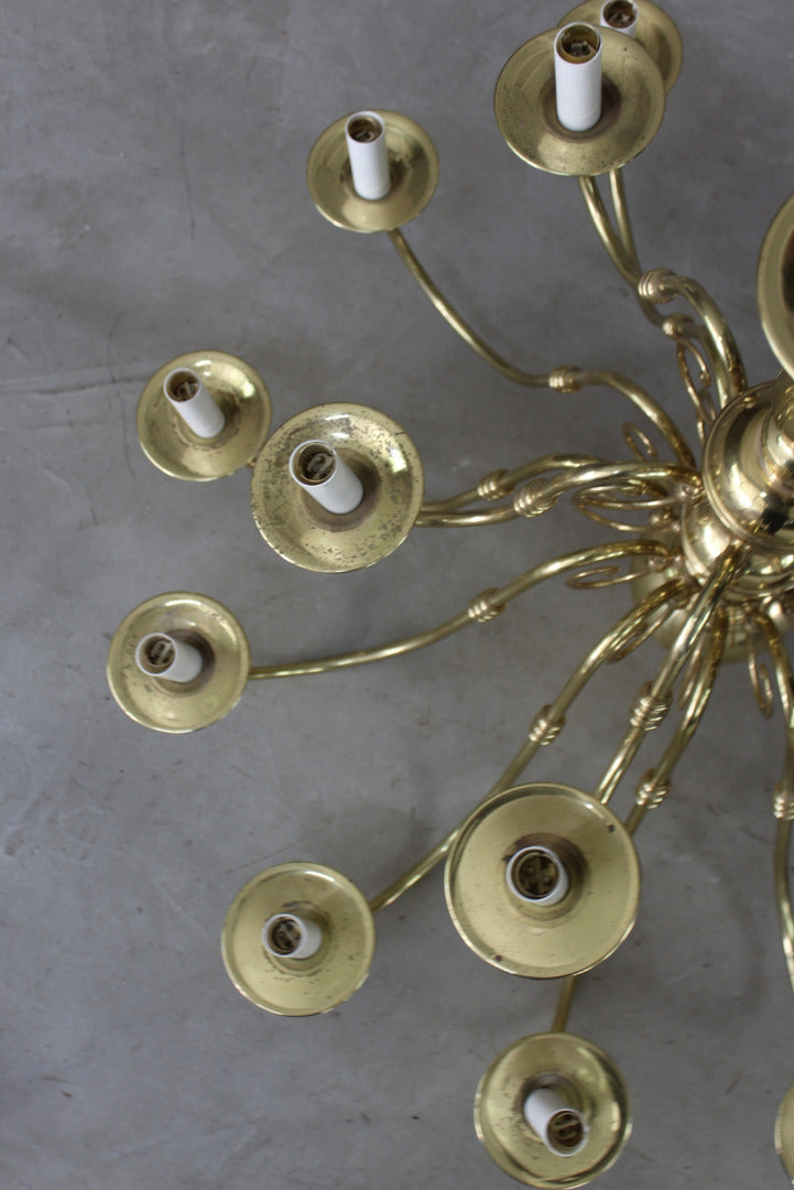 Brass 18 Branch Chandelier - Kernow Furniture