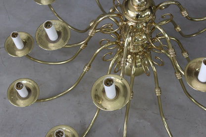 Brass 18 Branch Chandelier - Kernow Furniture