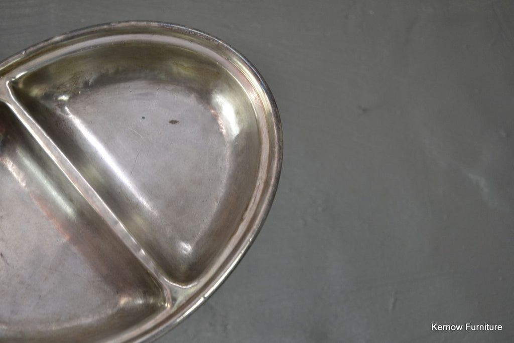 Vintage EPNS Oval Divided Serving Dish Bowl - Kernow Furniture