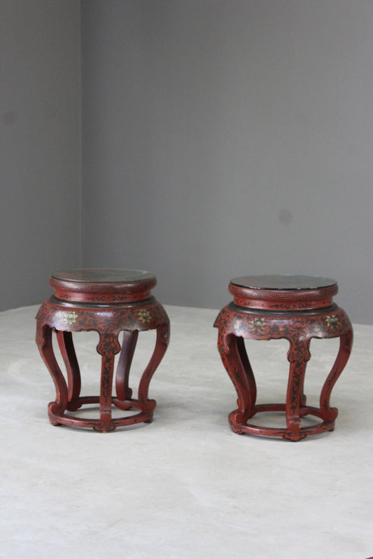 Pair Japanese Jardiniere Stands - Kernow Furniture