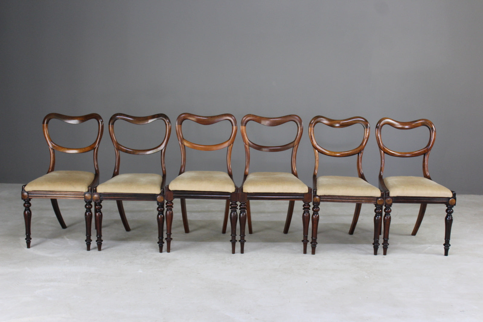 6 Antique Victorian Rosewood Dining Chairs - Kernow Furniture