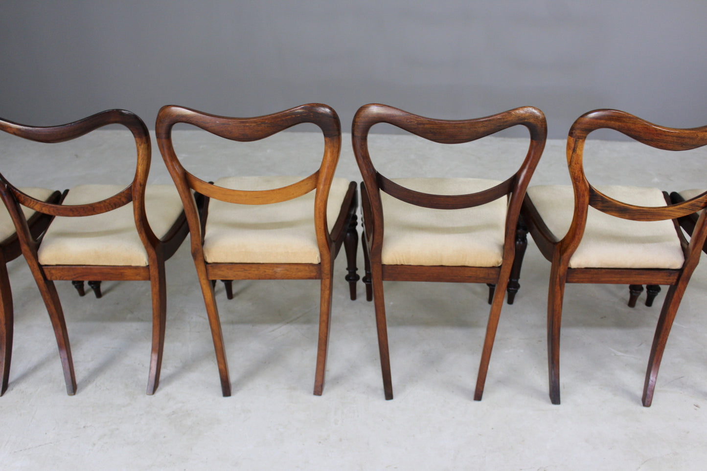 6 Antique Victorian Rosewood Dining Chairs - Kernow Furniture