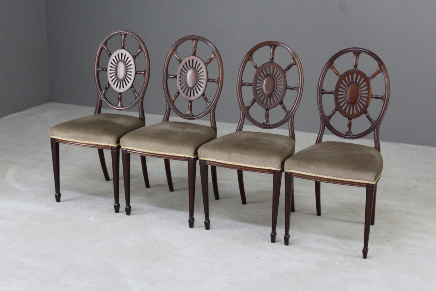 4 Antique Edwardian Dining Chairs - Kernow Furniture