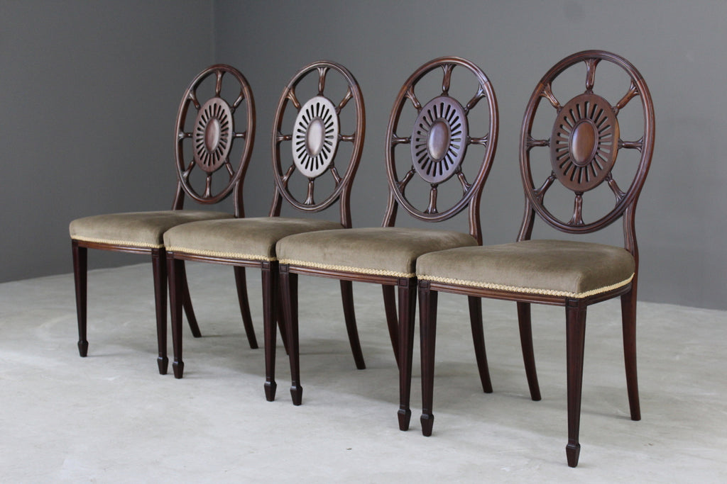 4 Antique Edwardian Dining Chairs - Kernow Furniture
