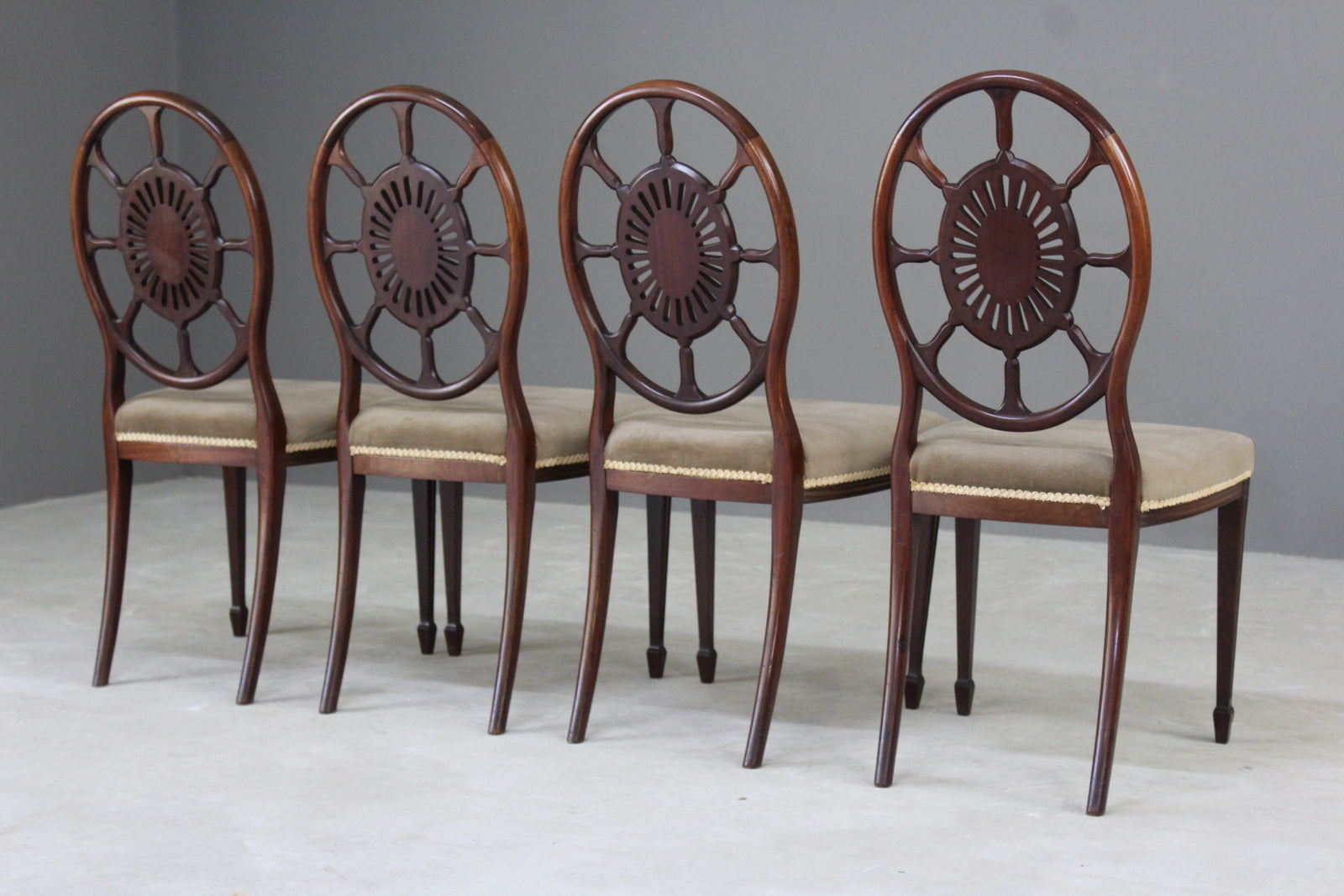 4 Antique Edwardian Dining Chairs - Kernow Furniture