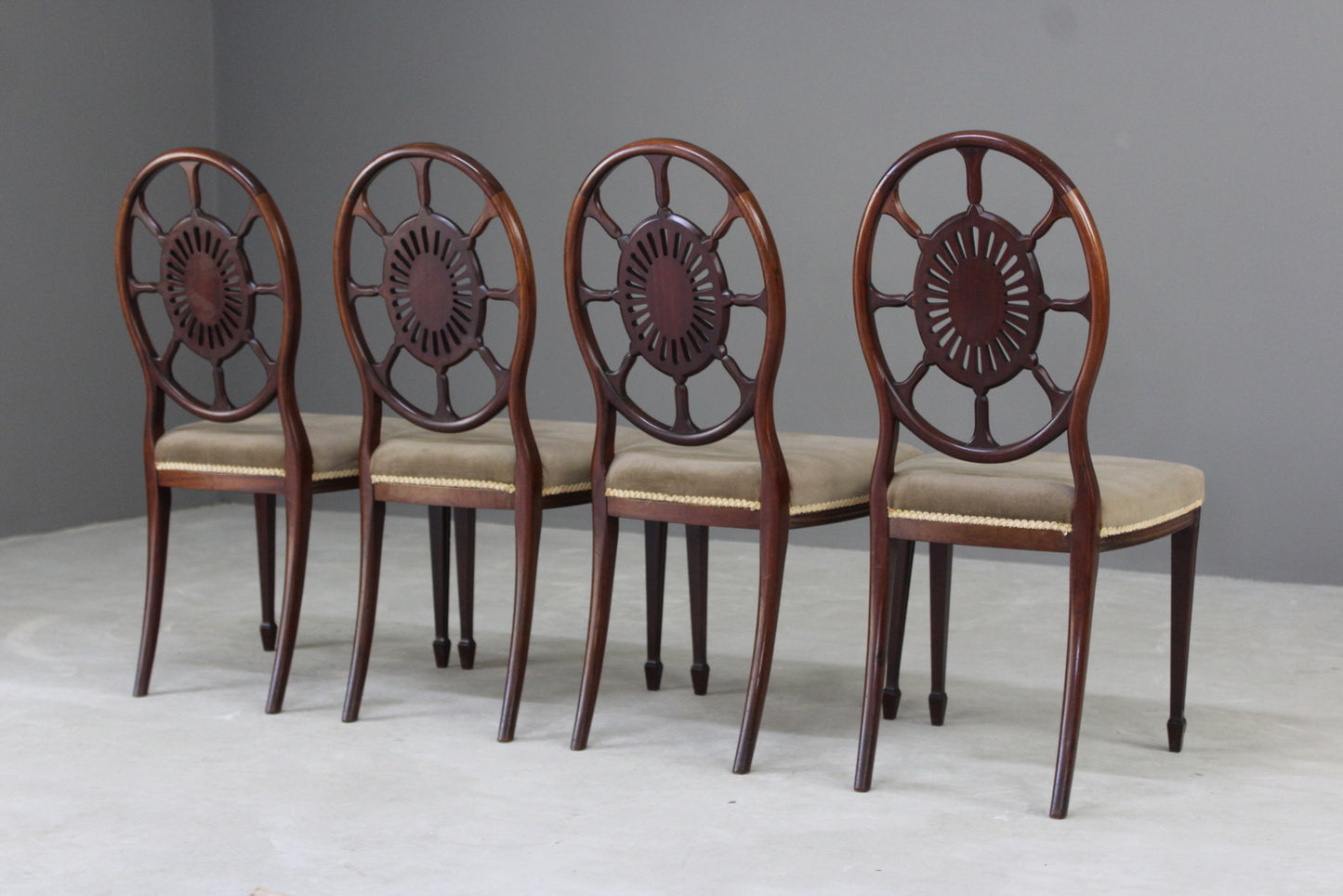 4 Antique Edwardian Dining Chairs - Kernow Furniture