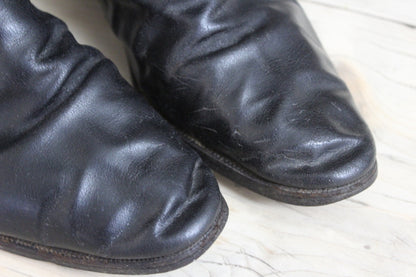 Mens Black Leather Military Dress Boots - Kernow Furniture