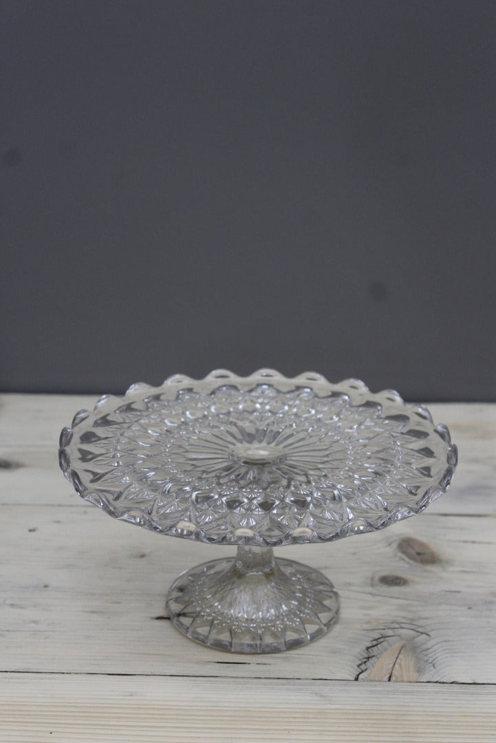 Vintage Glass Cake Stand - Kernow Furniture