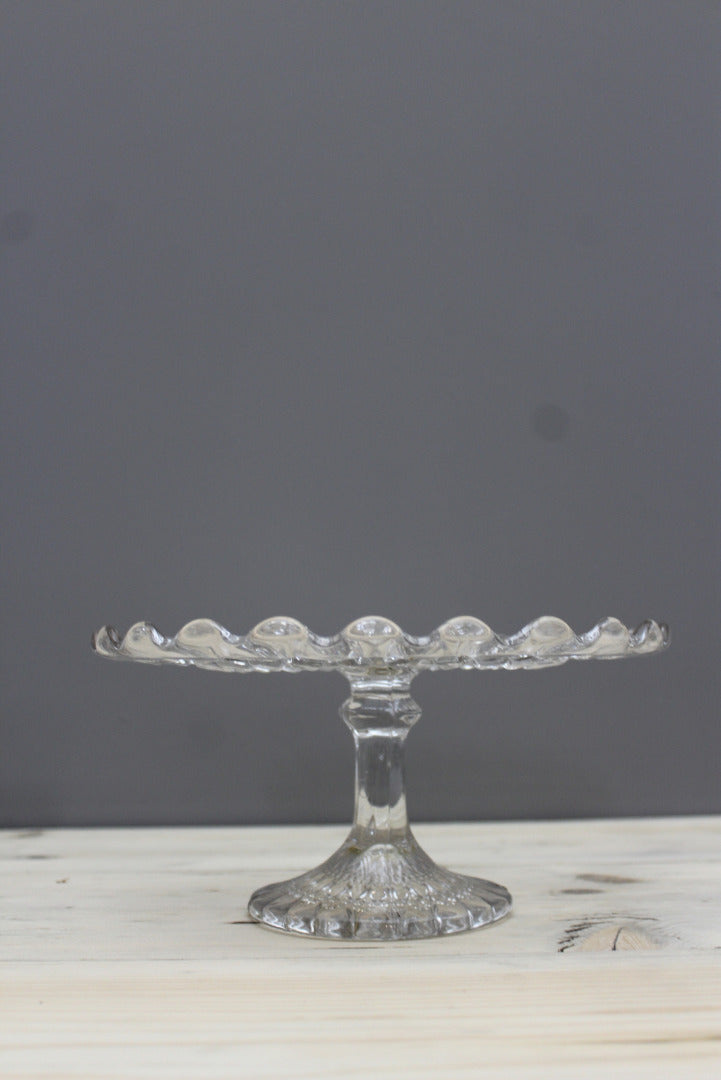 Vintage Glass Cake Stand - Kernow Furniture