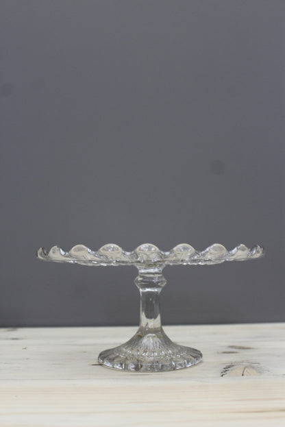 Vintage Glass Cake Stand - Kernow Furniture