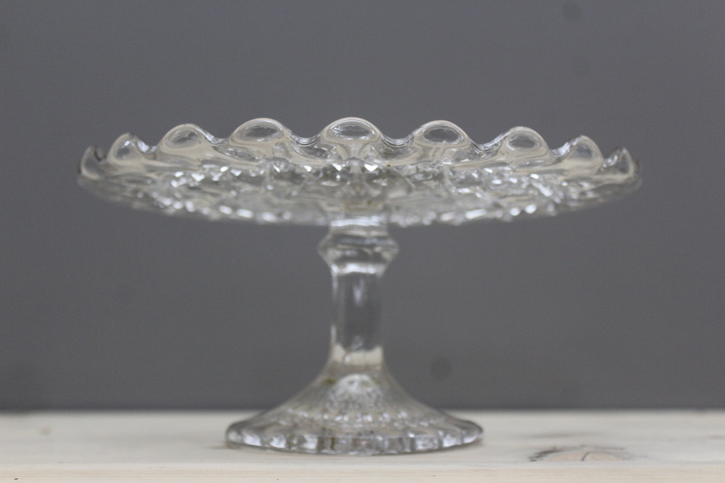 Vintage Glass Cake Stand - Kernow Furniture