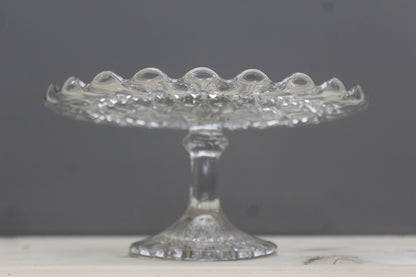 Vintage Glass Cake Stand - Kernow Furniture