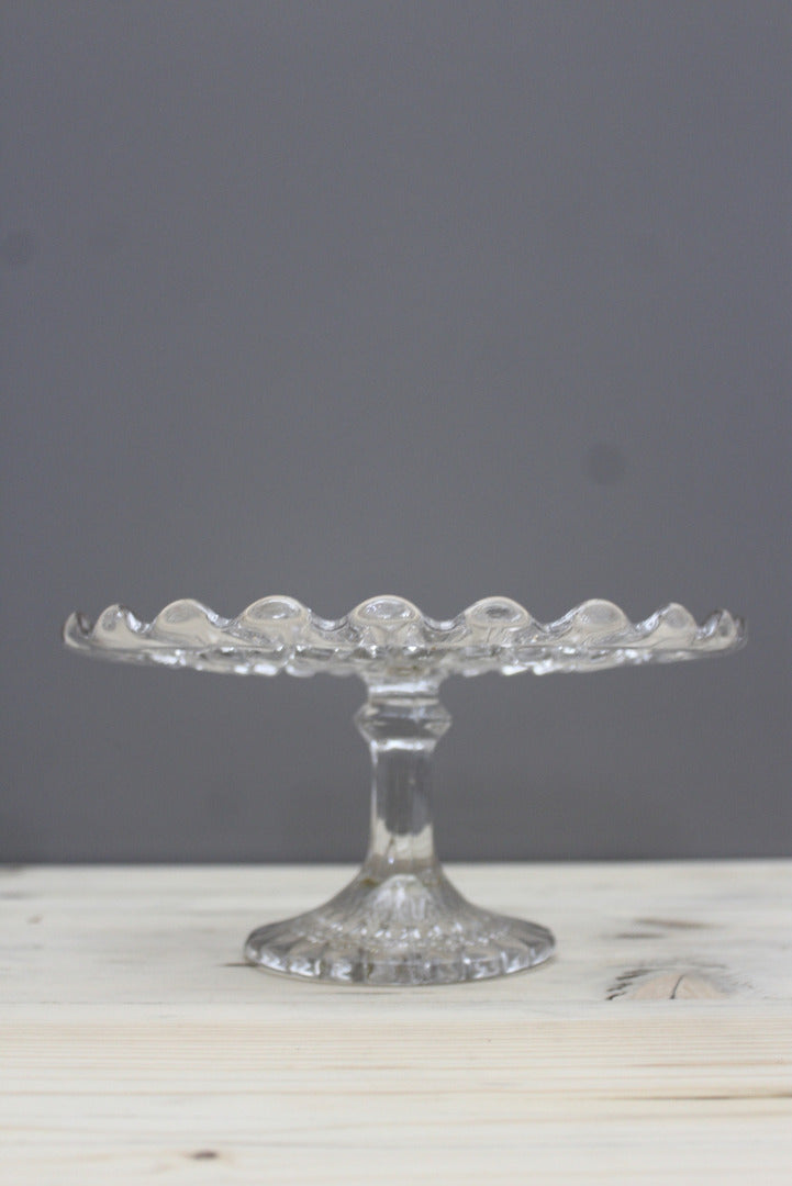 Vintage Glass Cake Stand - Kernow Furniture