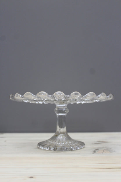 Vintage Glass Cake Stand - Kernow Furniture