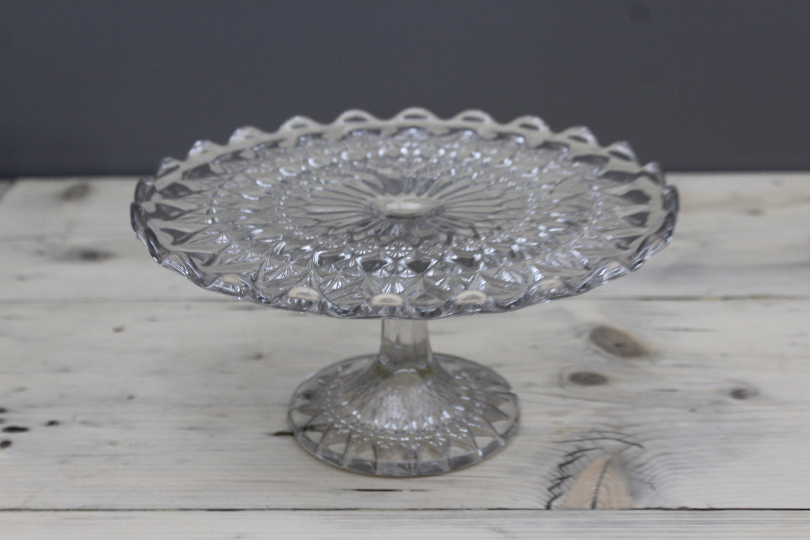 Vintage Glass Cake Stand - Kernow Furniture